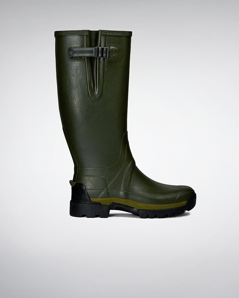 Bottes Hautes de Pluie Hunter Balmoral Adjustable 3Mm Neoprene Homme Vert Foncé Olive LDXTRMF-75